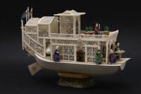 Lot 287 - A Chinese ivory junk boat