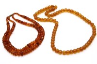 Lot 158 - Two amber necklaces