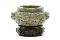Lot 263 - A Chinese hardstone censer