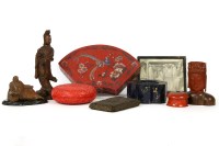 Lot 410 - A collection of lacquered boxes etc