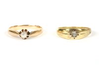 Lot 126 - A Continental gold single stone rose cut diamond ring