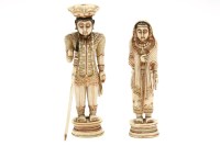 Lot 174 - A pair of Indian ivory figures