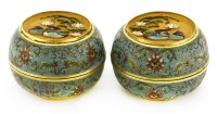 Lot 299 - A pair of Chinese cloisonné boxes and covers