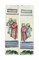 Lot 213 - A pair of Chinese famille rose ceramic panels