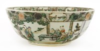 Lot 136 - A Chinese rose verte punch bowl