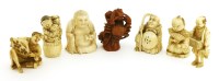 Lot 720 - A collection of four Japanese ivory netsuke