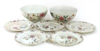 Lot 686 - A collection of Chinese famille rose dishes