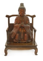 Lot 337 - A Chinese lacquered wood Daoist figure