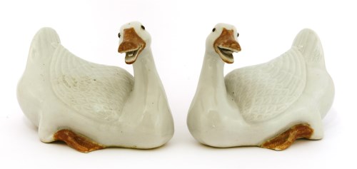 Lot 124 - A pair of Chinese porcelain ducks