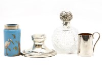 Lot 248 - A silver topped glass scent bottle