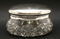 Lot 238 - A German cut glass and silver covered biscuit box