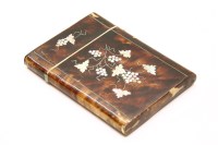 Lot 161 - A 19th century tortoiseshell card case