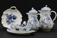 Lot 375 - Four Meissen blue and white items