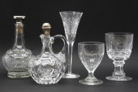 Lot 385 - A silver topped cut glass claret jug