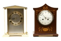 Lot 471 - An Edwardian inlaid mahogany eight day mantel clock