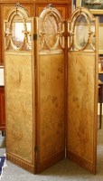 Lot 652A - A late 19th Century three fold screen