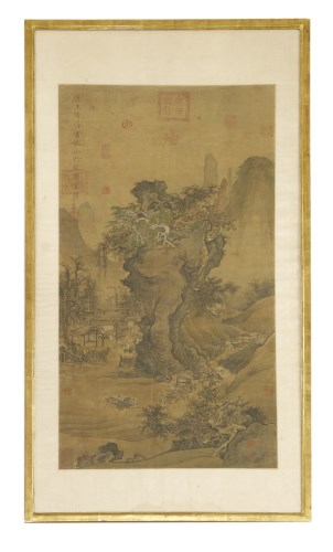 Lot 524 - A Chinese print of a gouache painting