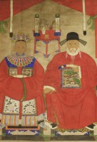 Lot 401 - A large Chinese ancestor portrait painting