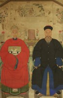 Lot 403 - A large Chinese ancestor portrait painting