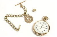 Lot 100 - A rolled gold chronograph pocket watch