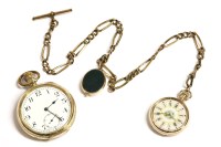 Lot 96 - A rolled gold open faced pocket watch