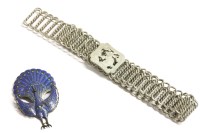 Lot 97 - A sterling silver enamel peacock brooch