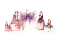 Lot 329 - Five Royal Doulton porcelain lady figures