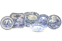 Lot 441 - A group of 19th century blue and white transfer printed wares