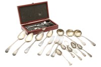 Lot 218 - A quantity of Georgian and later silver flatware