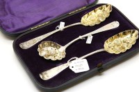 Lot 249 - A cased pair of Victorian silver berry spoons