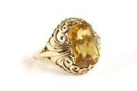 Lot 89 - A 9ct gold single stone scissor cut citrine ring