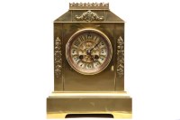 Lot 361 - A Victorian brass mantel clock