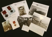 Lot 193G - A Collection of Victoria Cross recipient autographs on photographs of Victoria Crosses and press photographs of the soldiers