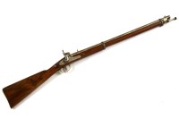 Lot 204 - A 19th century walnut and steel percussion rifle