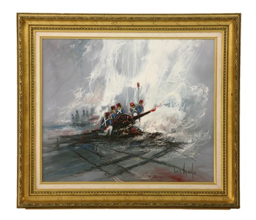 Lot 446 - Ben Maile (1922-2017) 
'GUNS AND GUNNERS IN THE CRIMEA'
Signed l.r.