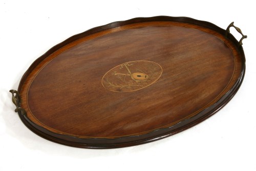 Lot 554 - A mahogany oak tray