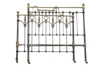 Lot 641A - A Victorian brass and iron double bed