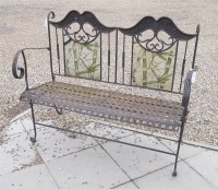 Lot 666 - A Folding iron bench