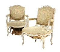 Lot 769 - A pair of Louis XVI-style fauteuils