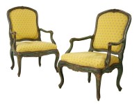 Lot 876 - A pair of French fauteuil