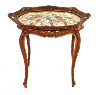 Lot 791 - A painted wooden tray and stand