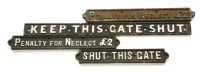 Lot 269 - Two vintage cast iron signs