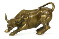 Lot 255 - A bronze model of 'Charging Bull'