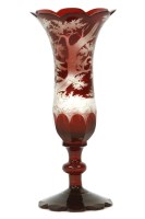 Lot 172 - A late 19th century Bohemian glass ruby flash spill vase