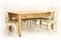 Lot 630 - A pine two drawer kitchen table