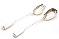 Lot 98 - A pair of silver salad servers