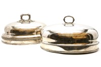 Lot 348B - Two silver plated oval dish covers
