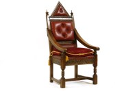 Lot 537 - An Elizabeth II silver jubilee oak throne chair