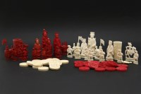 Lot 160 - A collection of ivory Chinese export chess pieces