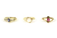 Lot 45 - An American gold Zabco tanzanite and diamond ring